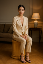 Sittpall och sidobord - korkkolonn